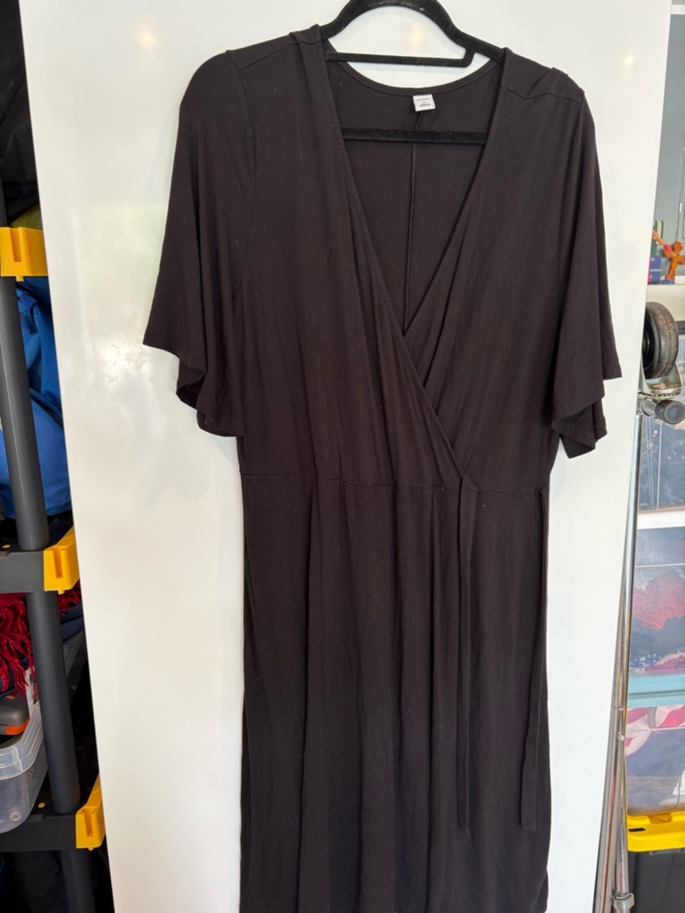 OLD NAVY BLACK WRAP DRESS XL